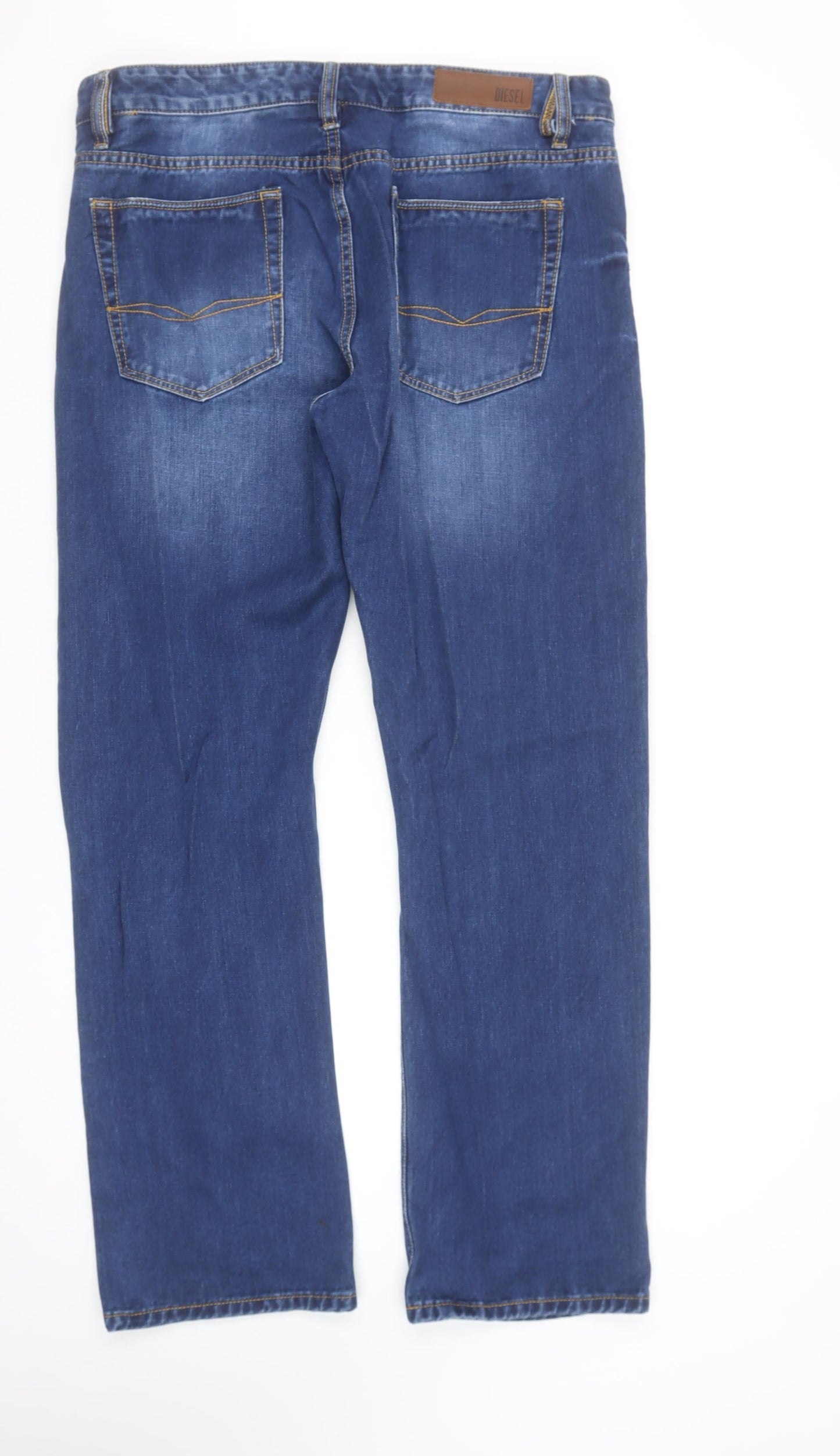 Diesel Men's Blue Straight Regular Fit Denim Jeans 36x32