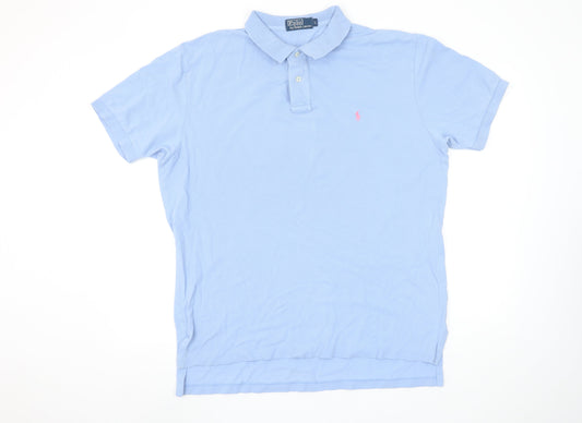 Ralph Lauren Men’s Blue Cotton Short Sleeve Polo Shirt Size L