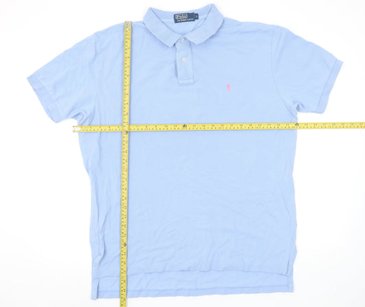 Ralph Lauren Men’s Blue Cotton Short Sleeve Polo Shirt Size L