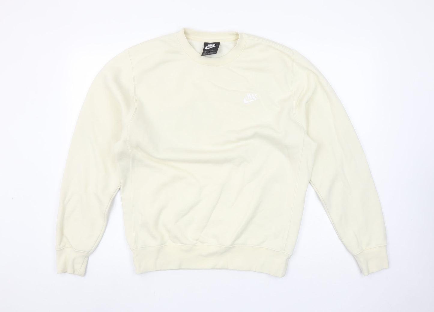 Nike Women's Beige Cotton Blend Crew Neck Sweatshirt Size S