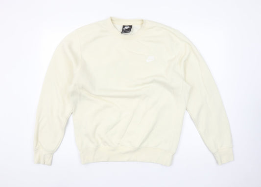 Nike Women's Beige Cotton Blend Crew Neck Sweatshirt Size S