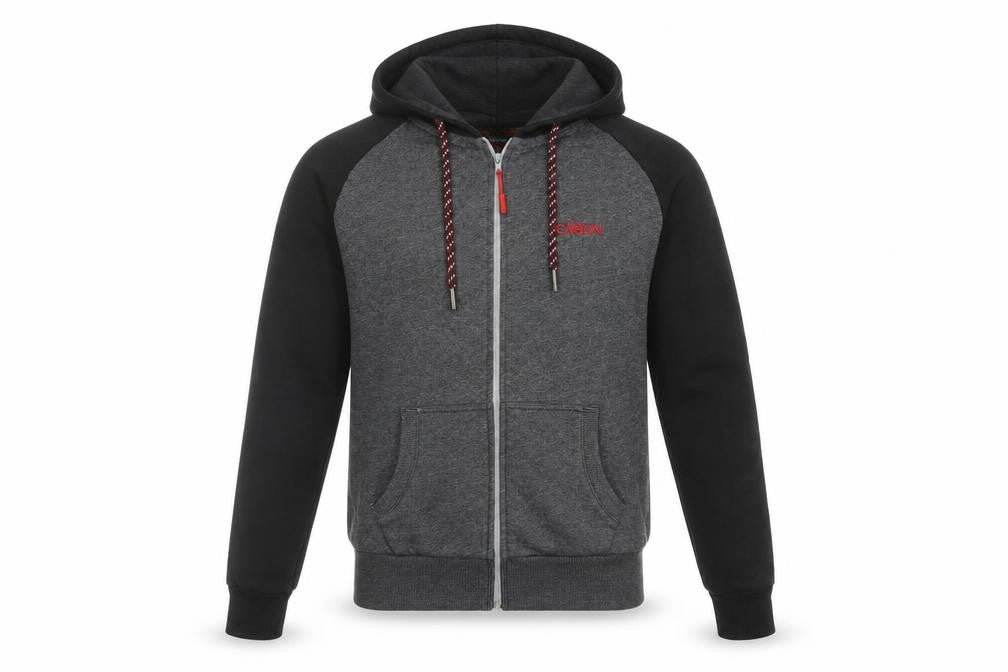 Carbon Men's Grey Full Zip Hoodie Medium Hooded Sweatshirt
