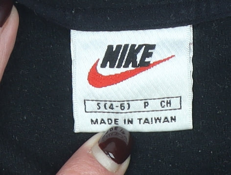 Nike Womens Black Fleece 1/4 Zip Pullover Sweatshirt Size S (4-6)