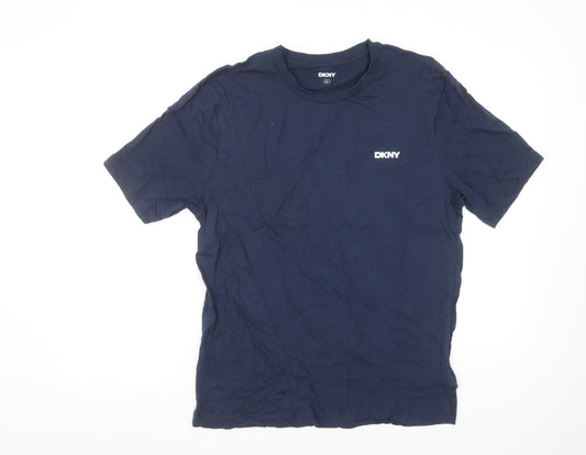 DKNY Men's Blue Cotton Crew Neck Short Sleeve T-Shirt Size L