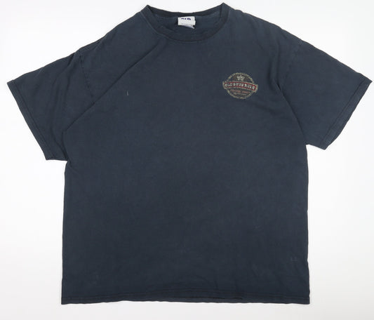 Old Guys Men's Blue Graphic T-Shirt Size L Vintage Casual Tee