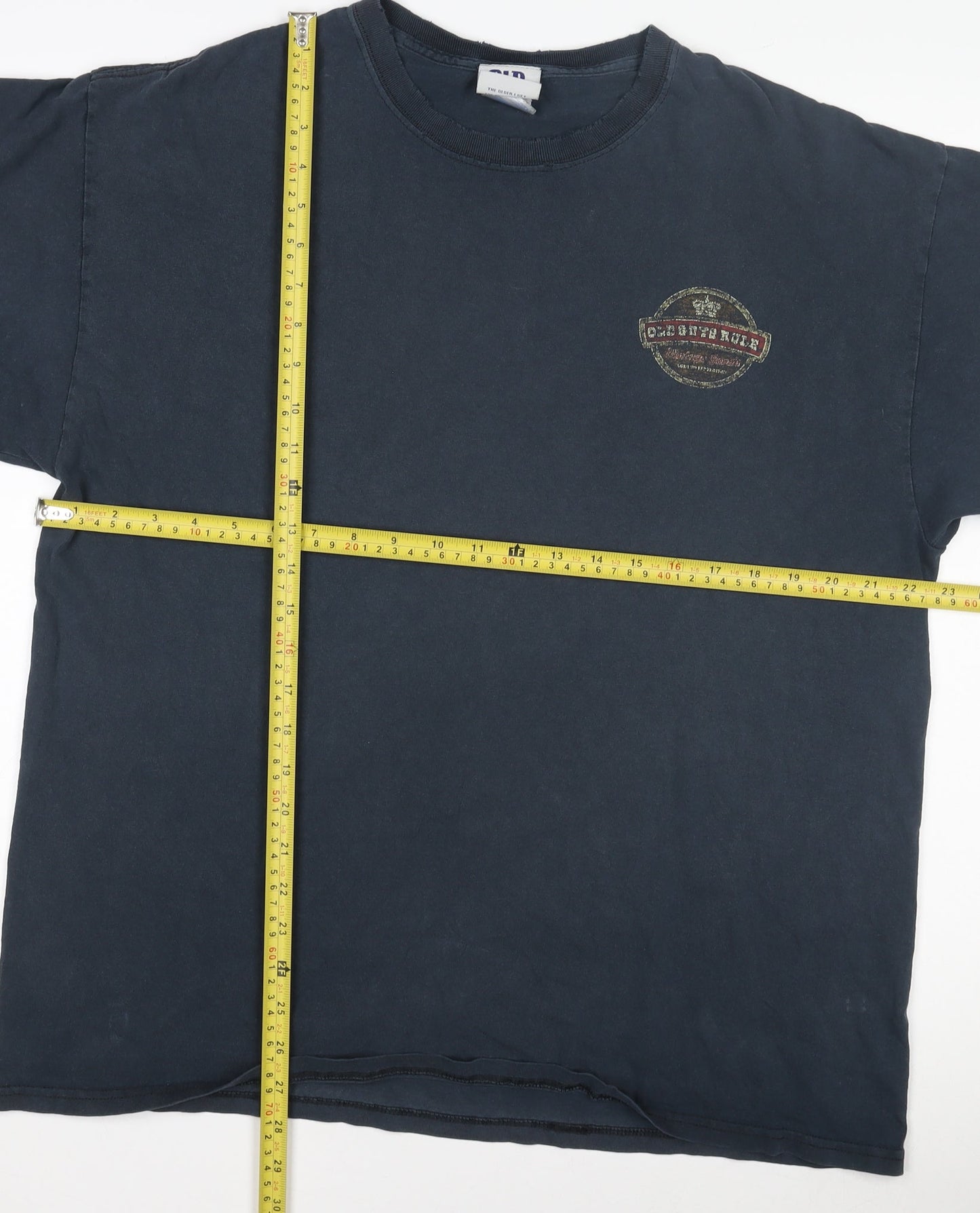 Old Guys Men's Blue Graphic T-Shirt Size L Vintage Casual Tee