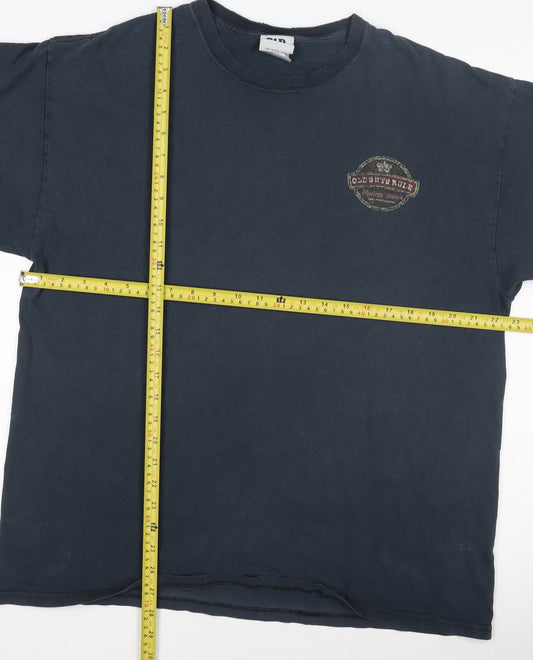 Old Guys Men's Blue Graphic T-Shirt Size L Vintage Casual Tee