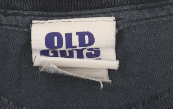 Old Guys Men's Blue Graphic T-Shirt Size L Vintage Casual Tee