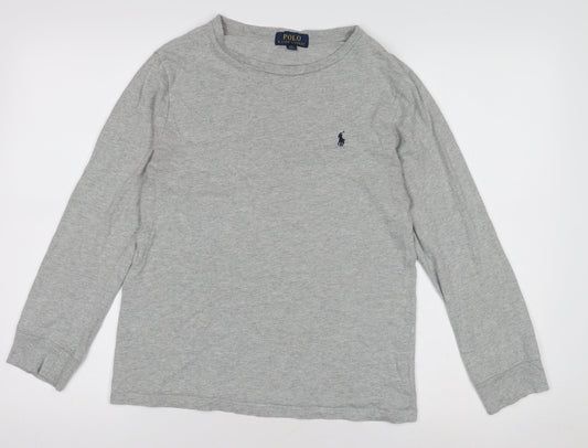Polo Ralph Lauren Boys Grey Long Sleeve T-Shirt M (10-12) Classic Cotton