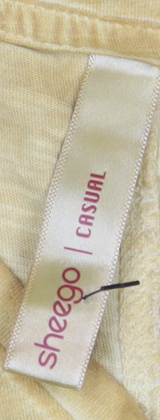 Sheego Women’s Yellow Tunic Top Size 18 Cotton Blend Long Sleeve Casual