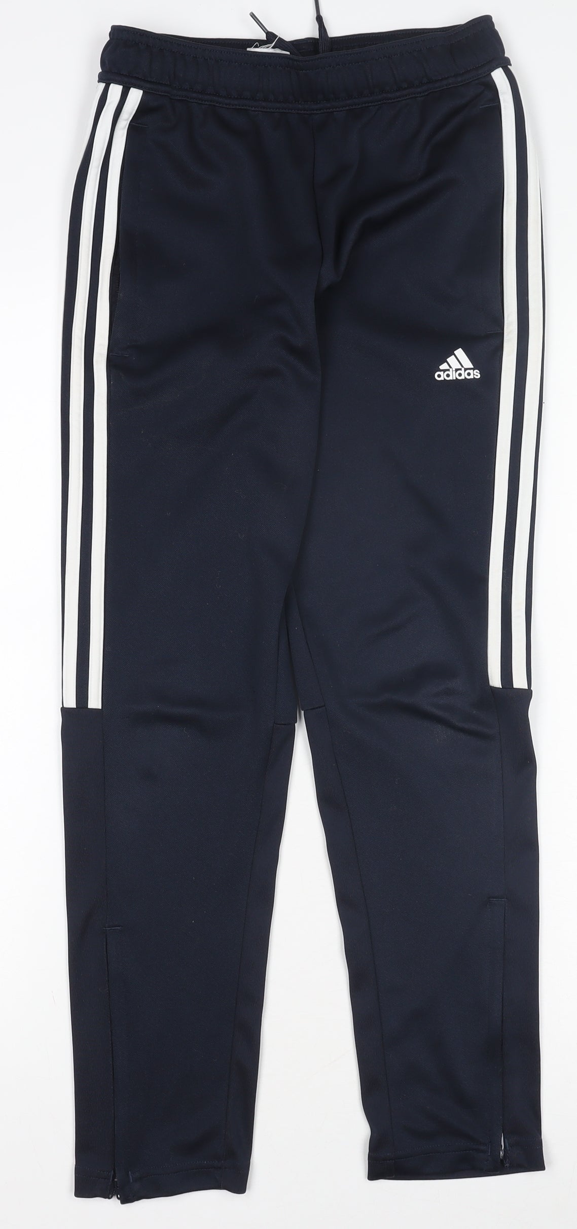 Adidas Boys Navy Blue Track Pants 11-12 Years Tapered Jogger