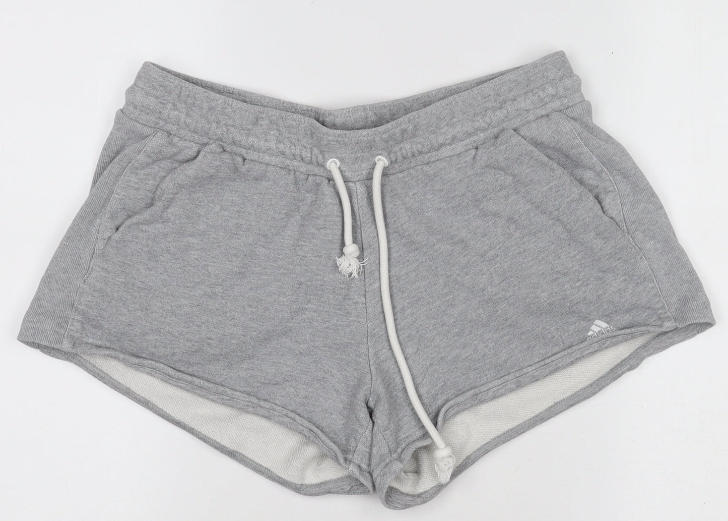 Adidas Women's Grey Sweat Shorts Size 12 Regular Fit Activewear
