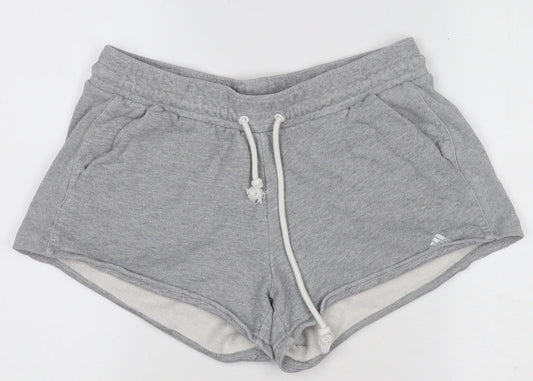 Adidas Women's Grey Sweat Shorts Size 12 Regular Fit Activewear
