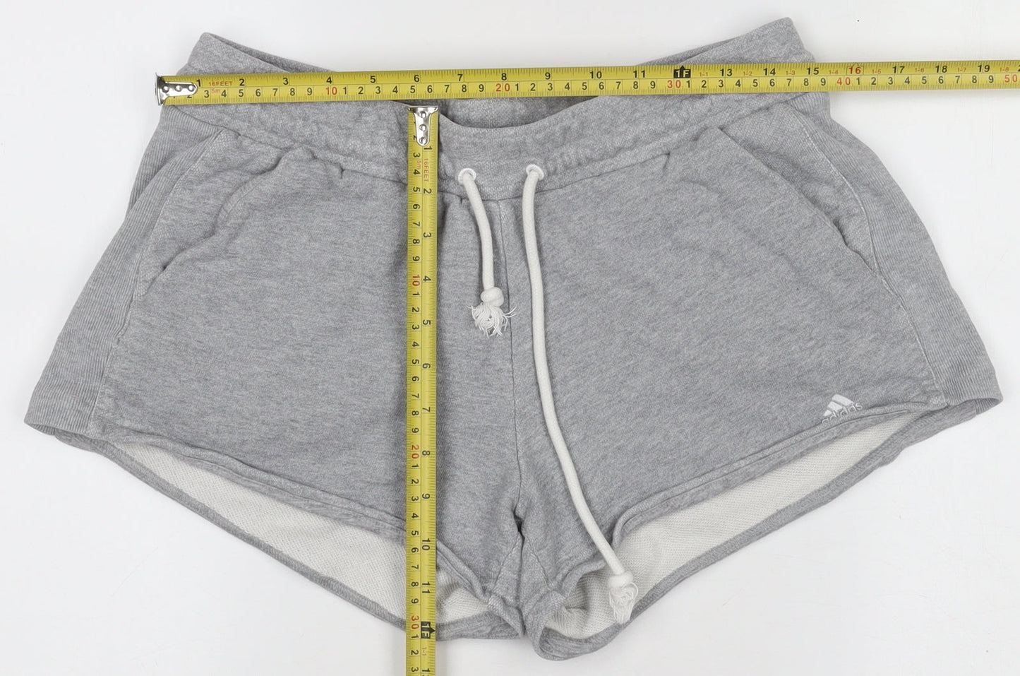 Adidas Women's Grey Sweat Shorts Size 12 Regular Fit Activewear