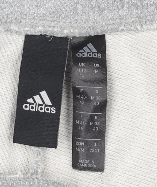 Adidas Women's Grey Sweat Shorts Size 12 Regular Fit Activewear