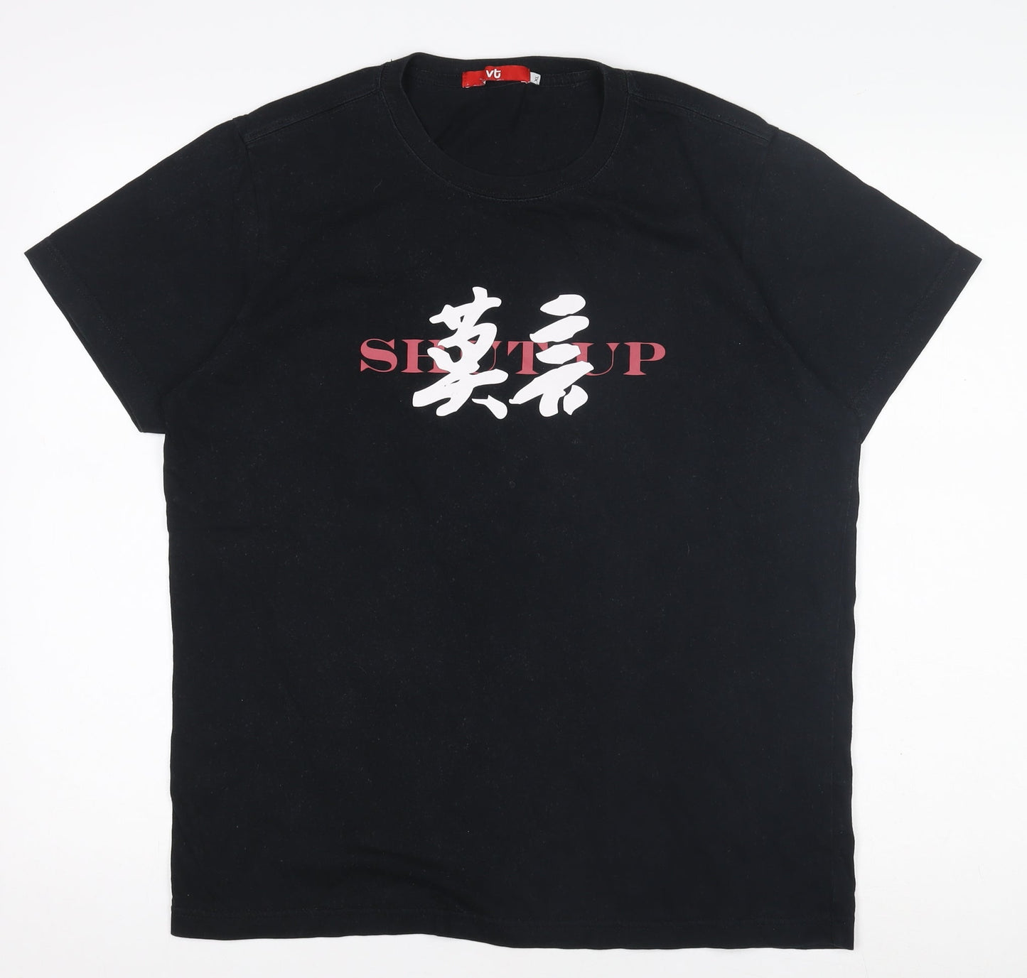 vt Womens Black XL Basic Crew Neck Graphic T-Shirt