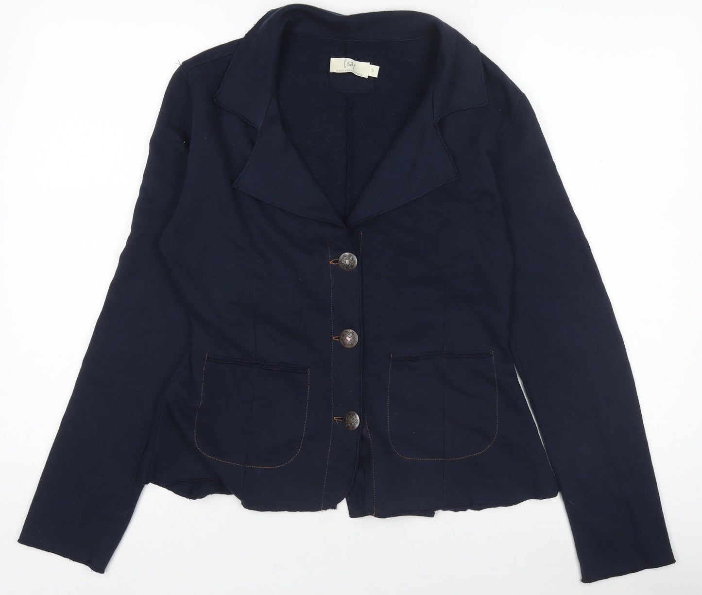 Isay Womens Blue Cotton Nynne Blazer Jacket Size S