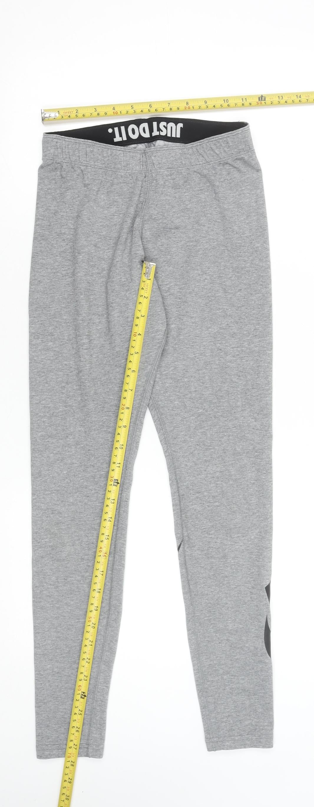 Nike Womens Grey Leggings Small Elastic Waist Slim Fit Activewear