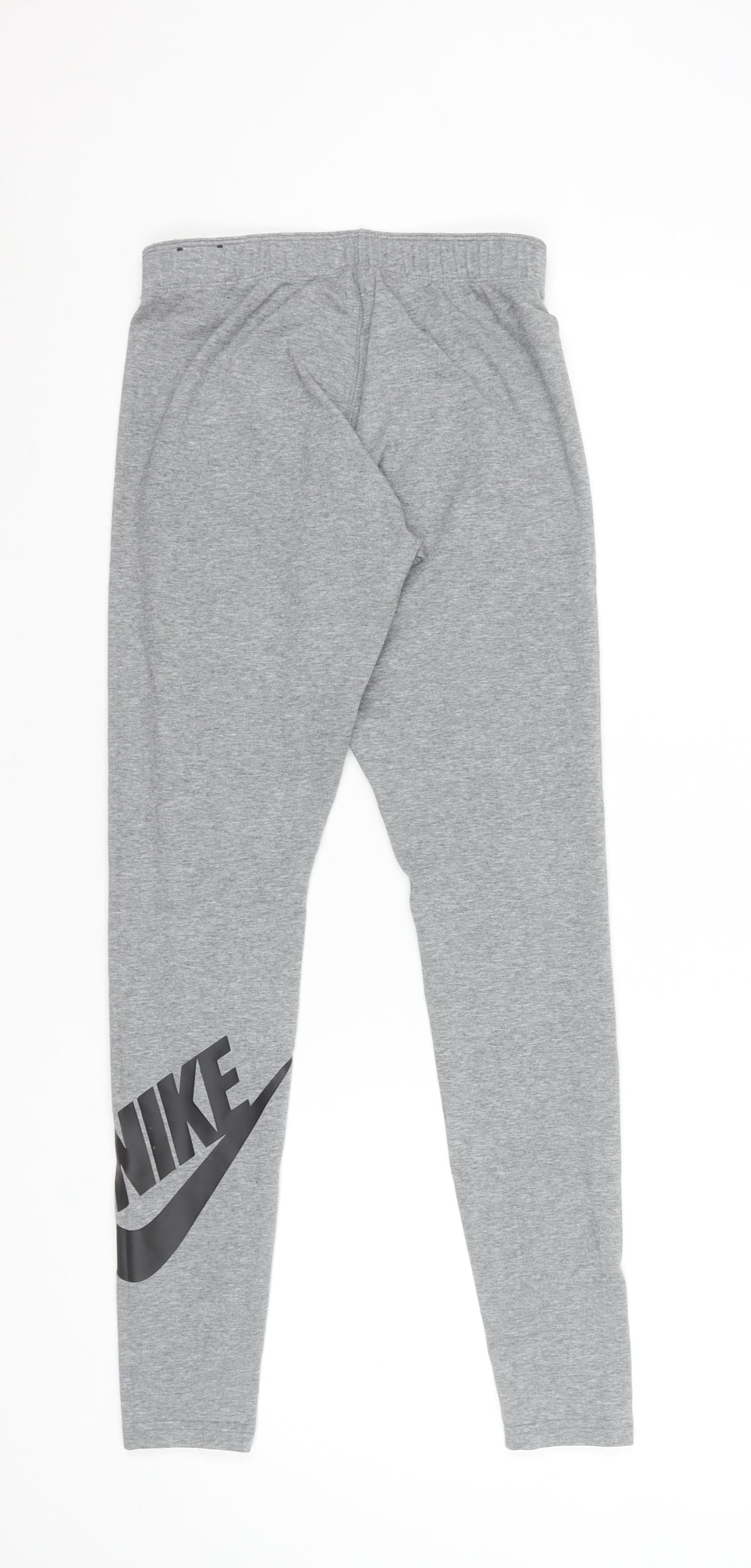 Nike Womens Grey Leggings Small Elastic Waist Slim Fit Activewear