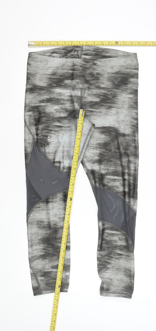 Under Armour Womens Black Grey Compression Capri Leggings Size L