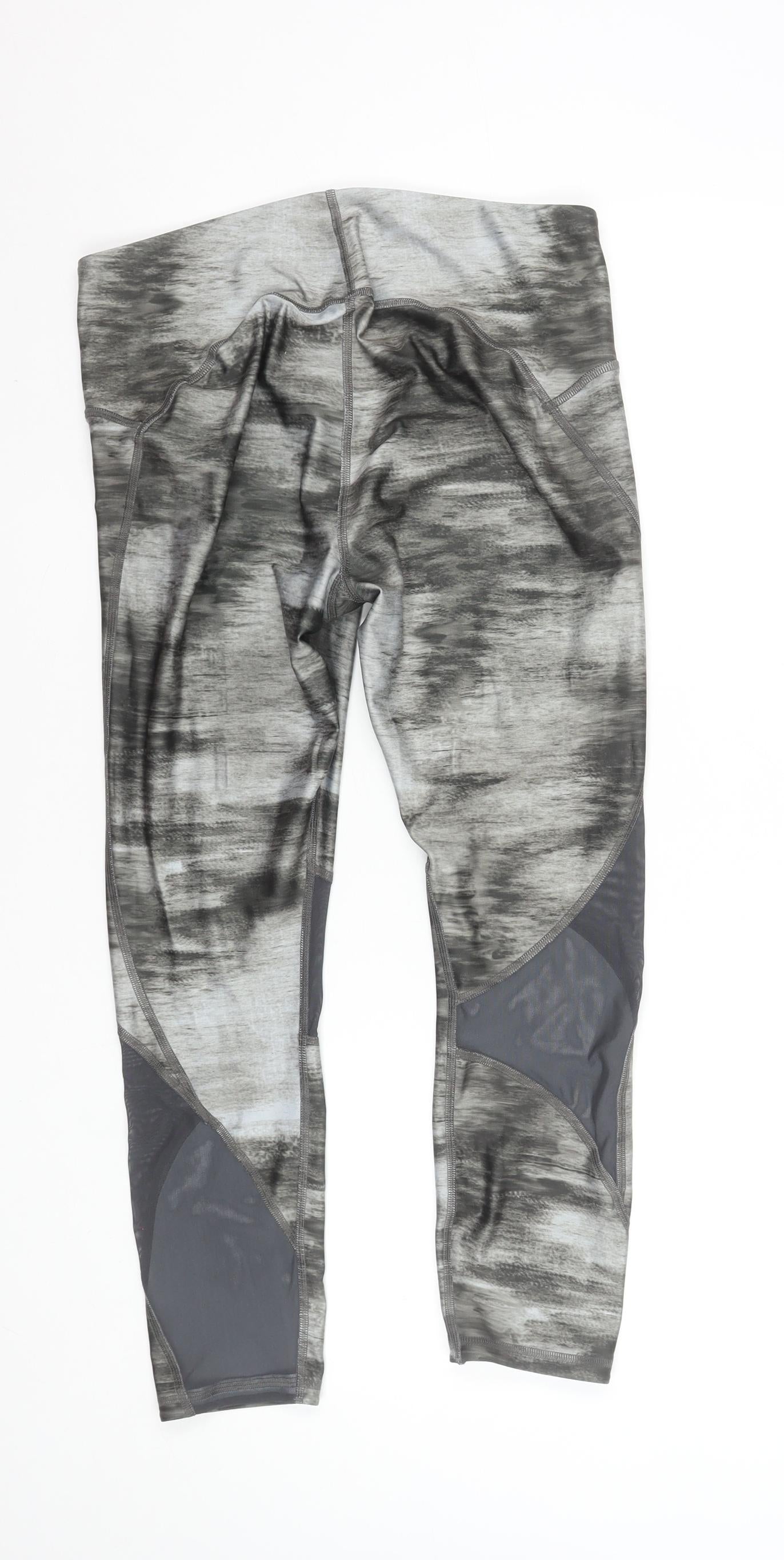 Under Armour Womens Black Grey Compression Capri Leggings Size L