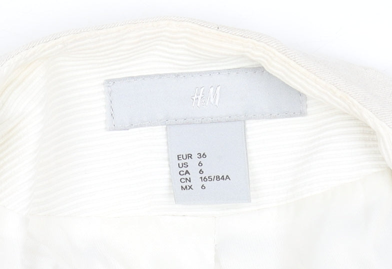 H&M Women’s Beige Linen Blend Blazer Jacket Size 8