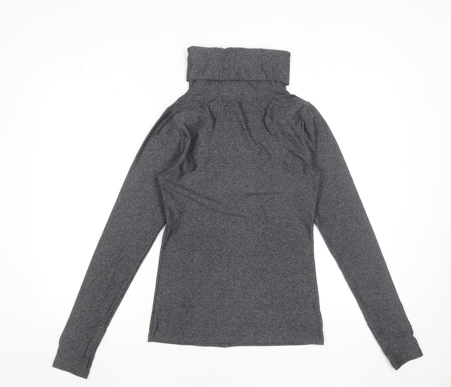 C&C Sport Womens Grey XS Slim Fit Long Sleeve Roll Neck Activewear Top