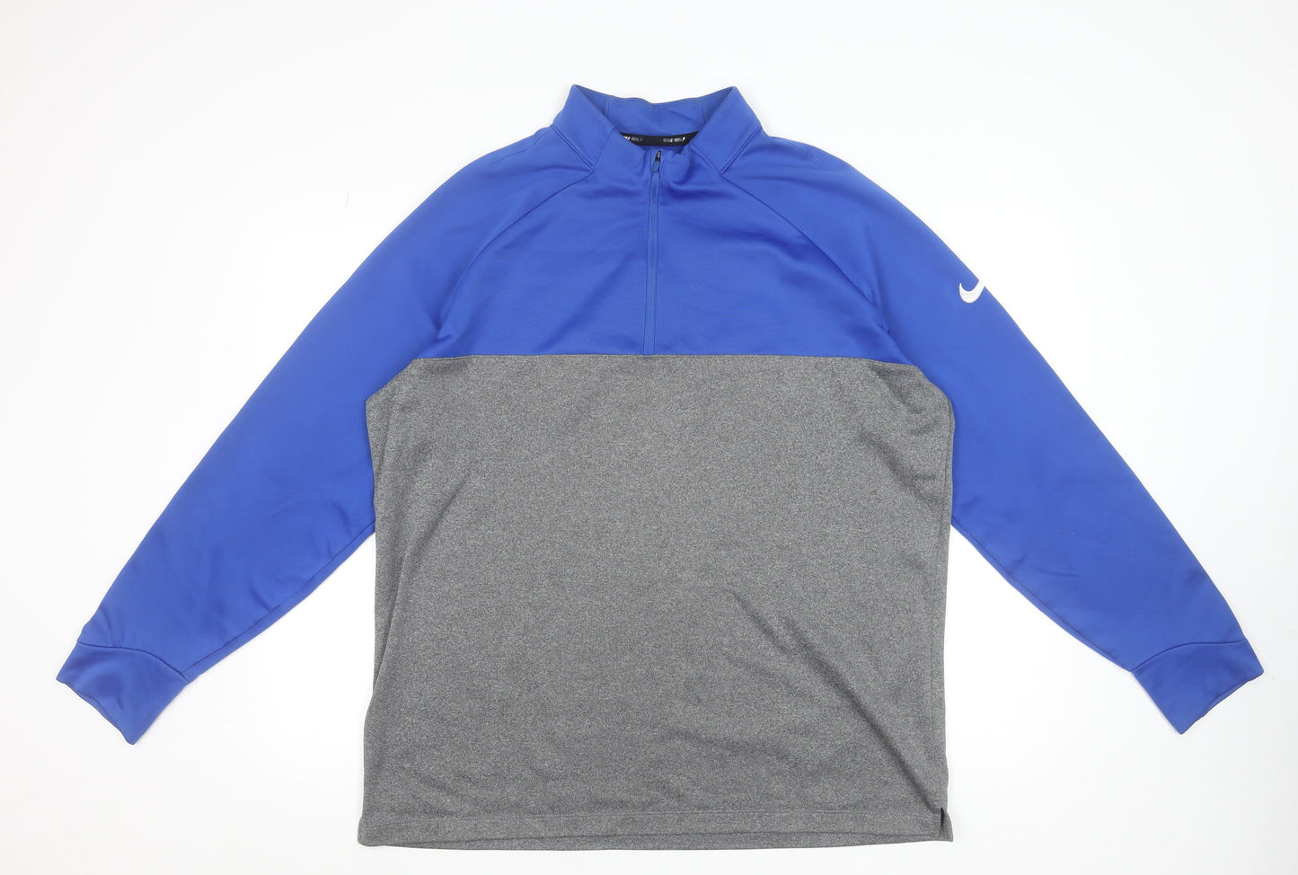 Nike Golf Men’s Blue Grey 1/4 Zip Track Jacket XL Polyester
