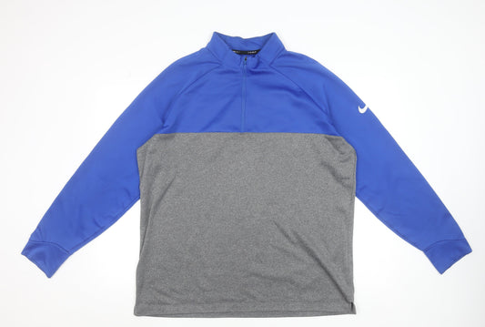 Nike Golf Men’s Blue Grey 1/4 Zip Track Jacket XL Polyester