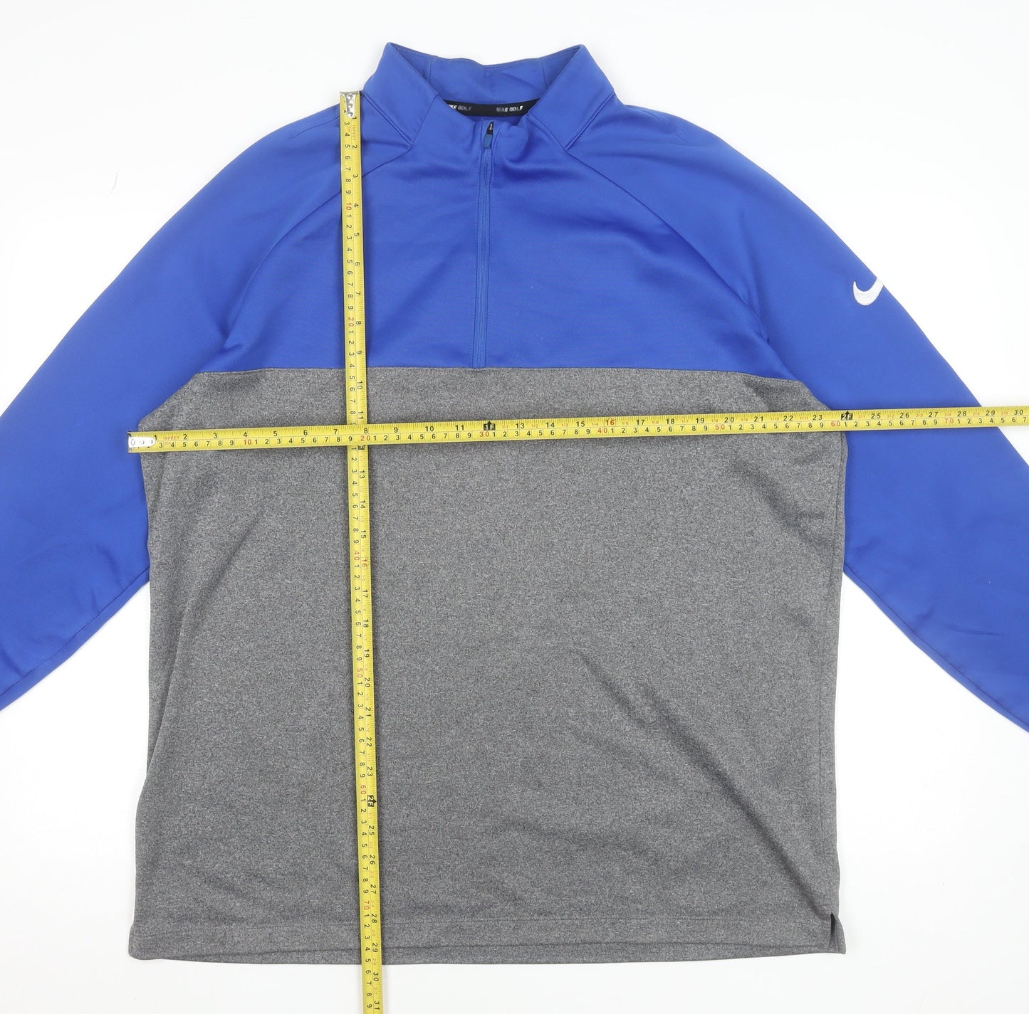 Nike Golf Men’s Blue Grey 1/4 Zip Track Jacket XL Polyester