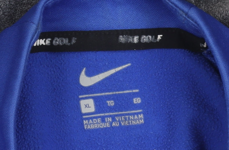 Nike Golf Men’s Blue Grey 1/4 Zip Track Jacket XL Polyester