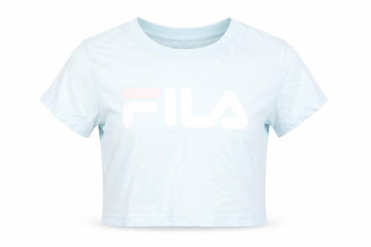 Womens UK Size S FILA Blue 100% Cotton T-Shirt