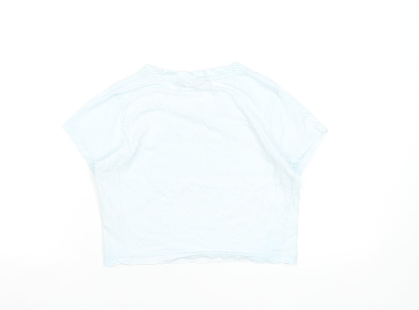 FILA Womens Blue Cropped T-Shirt Size S Short Sleeve 100% Cotton