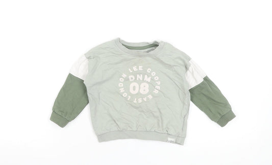Lee Cooper Unisex Baby Green Long Sleeve Cotton Pullover T-Shirt 9-12M