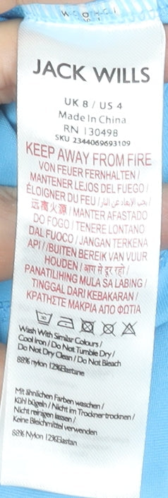 Jack Wills Women Blue Size 8 Cropped 1/4 Zip Long Sleeve Active Top