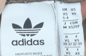 Adidas Women’s XS Brown 3-Stripes Leggings Cotton Stretch Athleisure