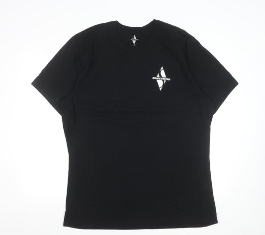 Skechers Men's Black 2XL Logo Cotton Crew Neck T-Shirt