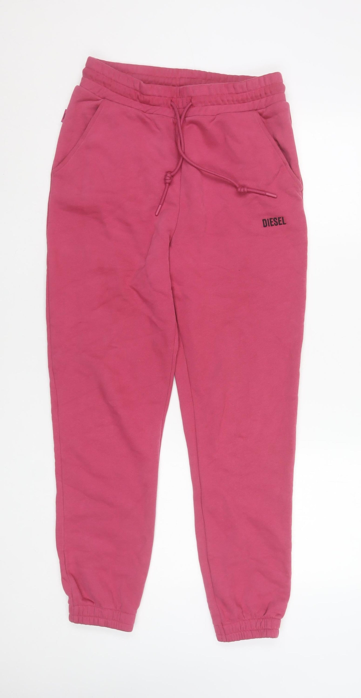 Diesel Womens Pink Cotton Fleece Jogger Sweatpants Size S