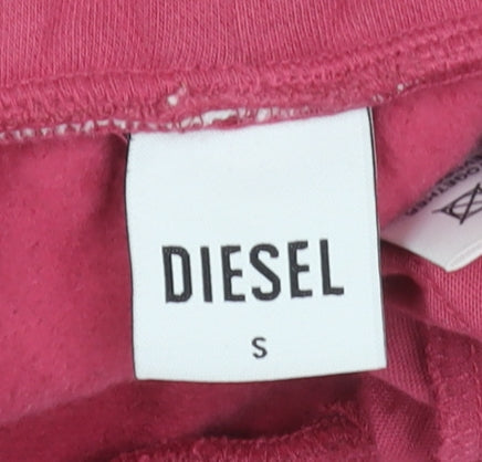 Diesel Womens Pink Cotton Fleece Jogger Sweatpants Size S