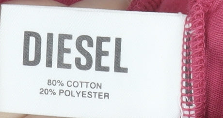 Diesel Womens Pink Cotton Fleece Jogger Sweatpants Size S