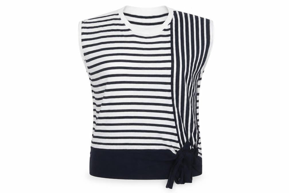 Marks and Spencer Women’s Multicoloured Striped Crew Neck Sleeveless Pullover Jumper Size 16
