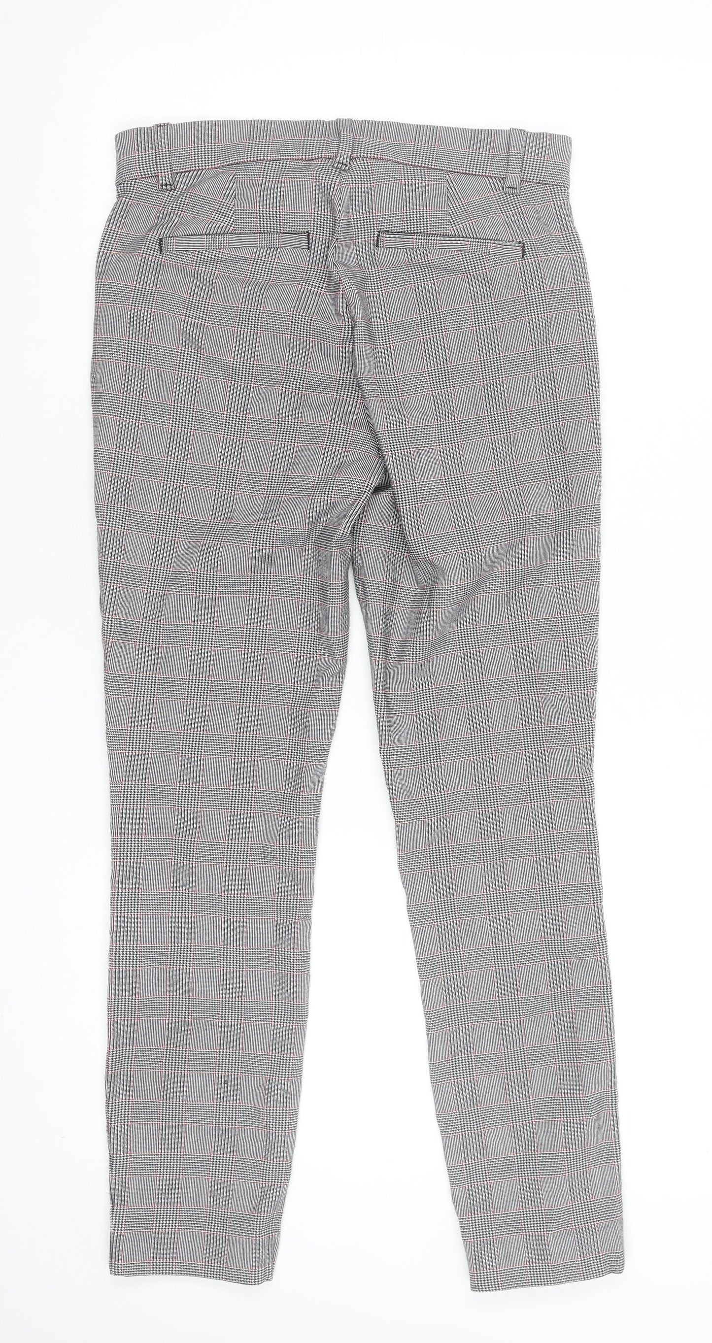 GAP Women’s Grey Check Skinny Ankle Trousers Size 6 Slim Plaid Workwear