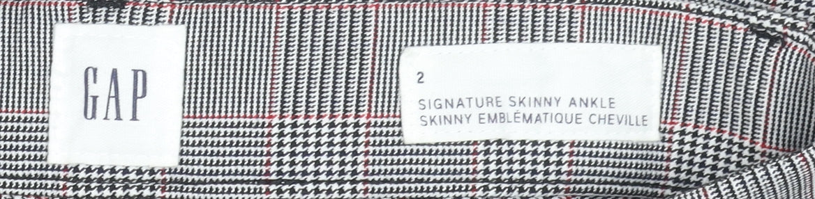 GAP Women’s Grey Check Skinny Ankle Trousers Size 6 Slim Plaid Workwear