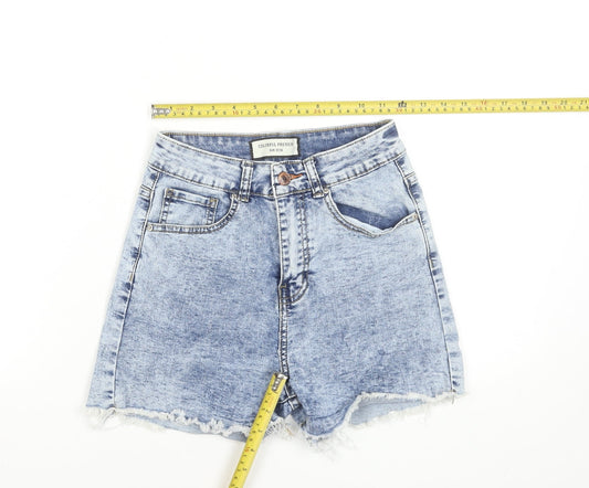 Colorful Premium Women's Blue Size 6 High Waist Denim Cut-Off Shorts