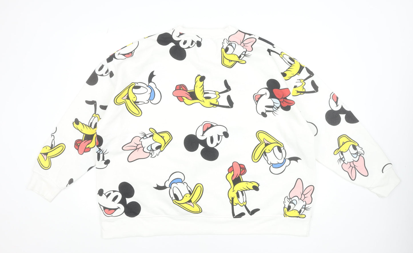 Disney Womens White Cartoon Print Pullover Sweatshirt 2XL