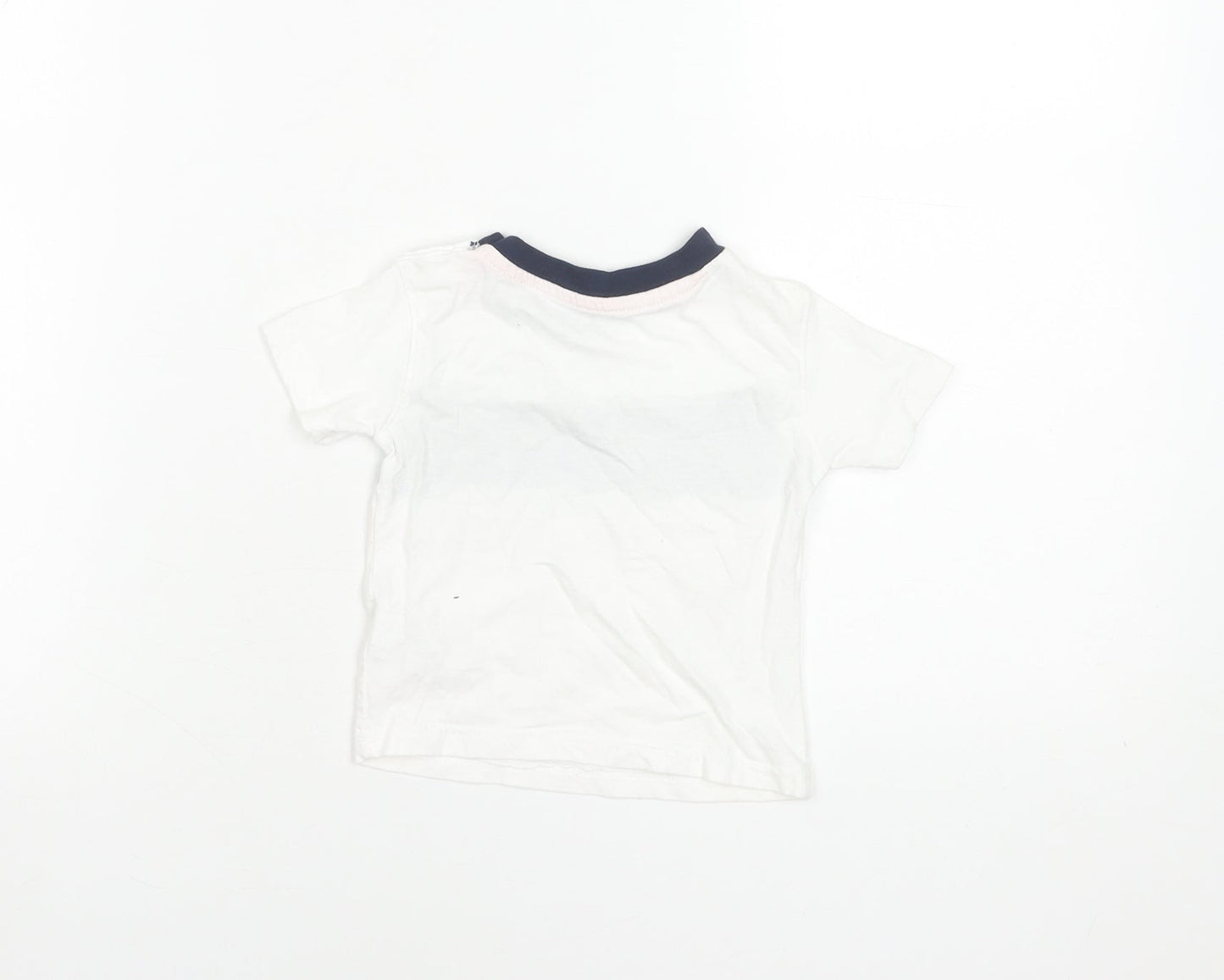 DKNY Unisex Baby White Cotton Logo T-Shirt 12 Months Short Sleeve