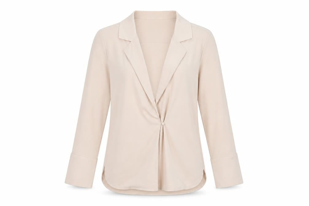 H&M Women’s Beige Wrap Front Blouse Size 8 Long Sleeve