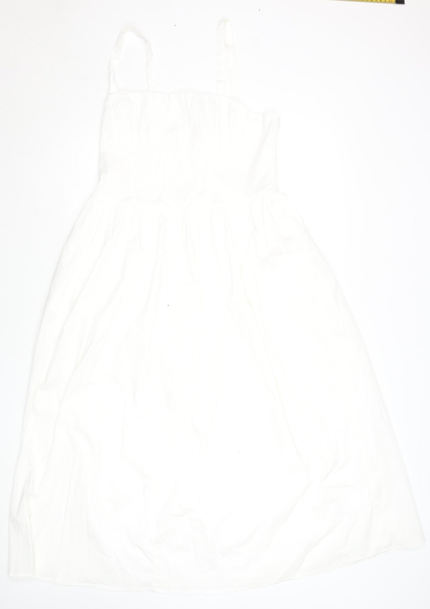 Savida Women White Cotton Fit & Flare Summer Dress Size 12