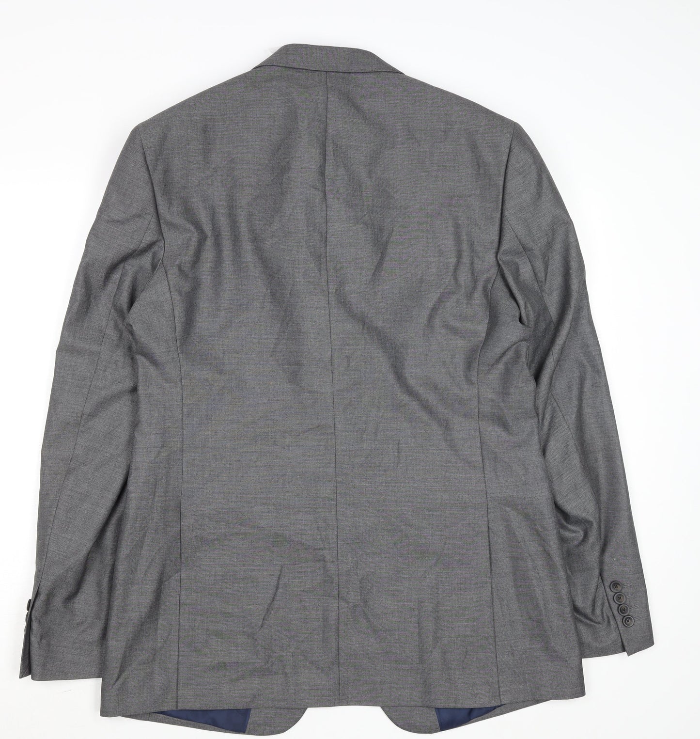 Marks and Spencer Men's Grey 40 Long Wool Blend Blazer Jacket