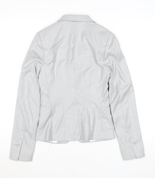 H&M Womens Light Grey Blazer Jacket Size 4 Single-Breasted